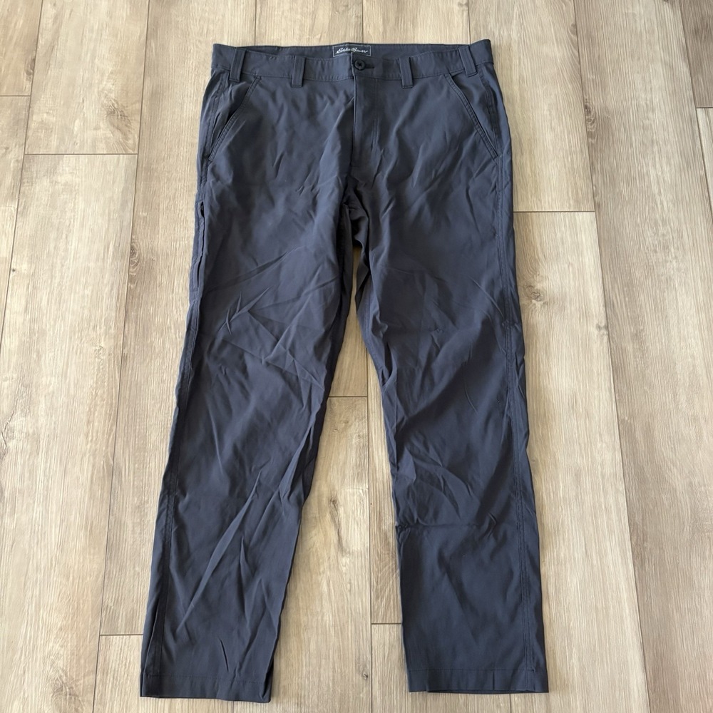 Eddie Bauer Travex Pants Men 36x30 Gray Performance Straight Leg Lightweight‎